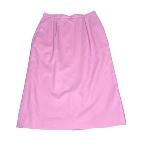 Pendleton Classic Pink Wool Skirt Vintage Made in USA High Waist Midi Size 8